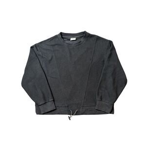 Varley Arleta Black Ribbed Crew Neck Pullover Sweatshirt Size XL Gorpcore